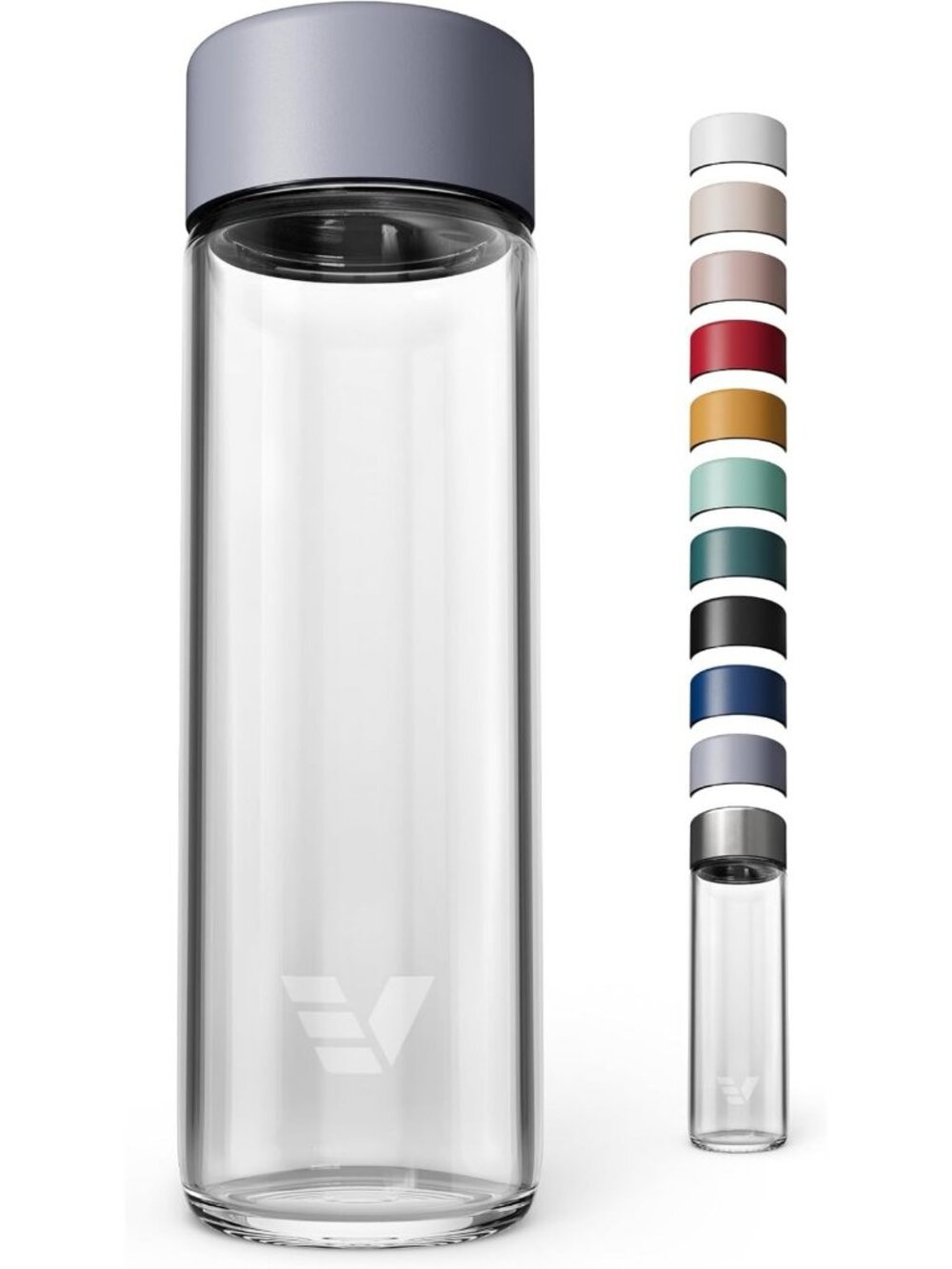 20oz Borosilicate Glass Water Bottle - Dishwasher Safe, No Plastic, Purple